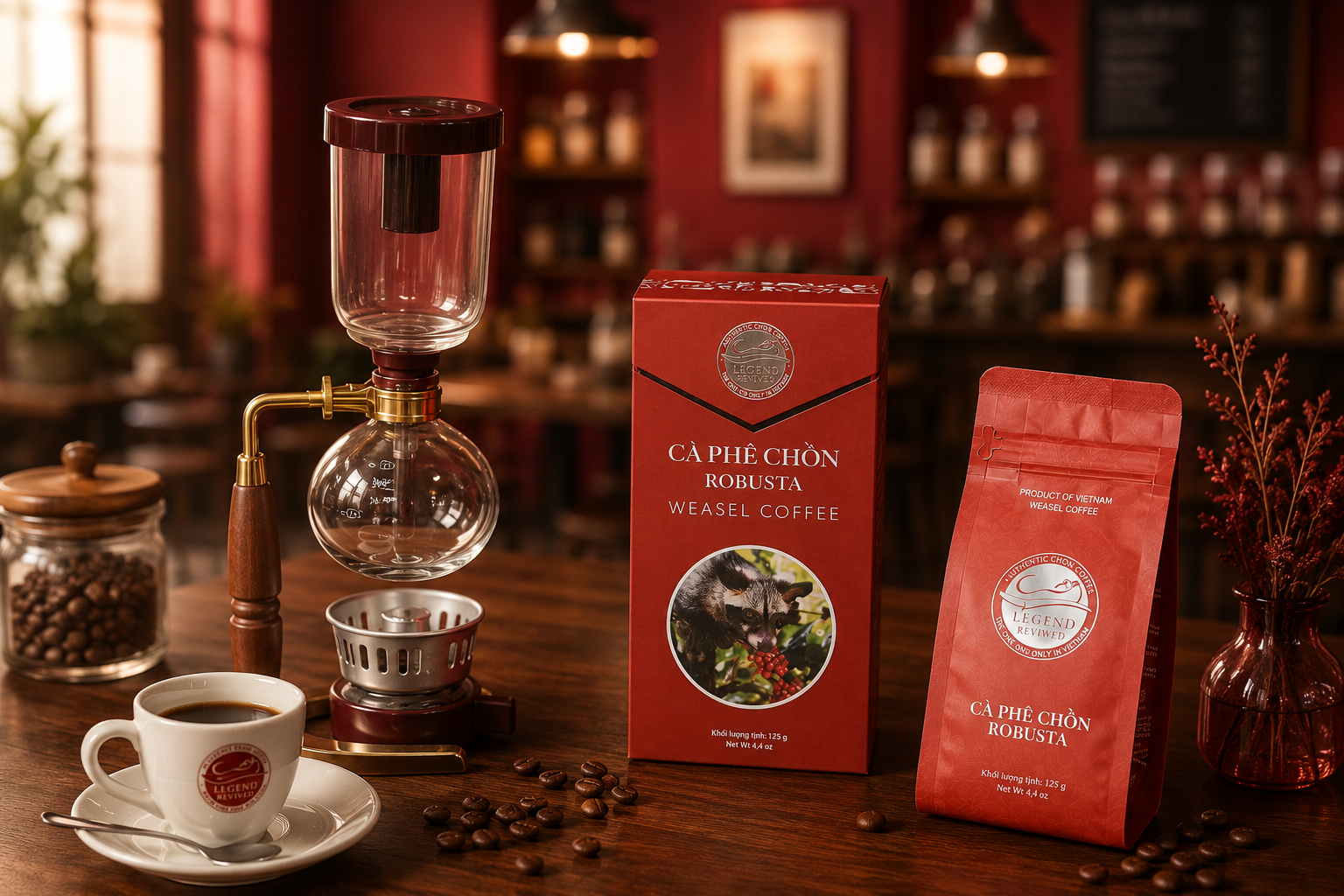 Mua cà phê Chồn cao cấp tại Đà Lạt - Lâm Đồng chất lượng uy tín 6 robusta125g