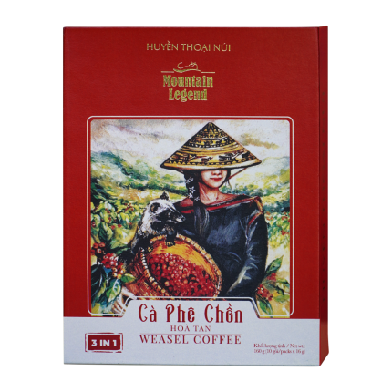 Cà Phê Chồn Hòa Tan 3 in 1 Mountain Legend – Hộp 160 g – 5% Cà Phê Chồn Rang Xay Mịn