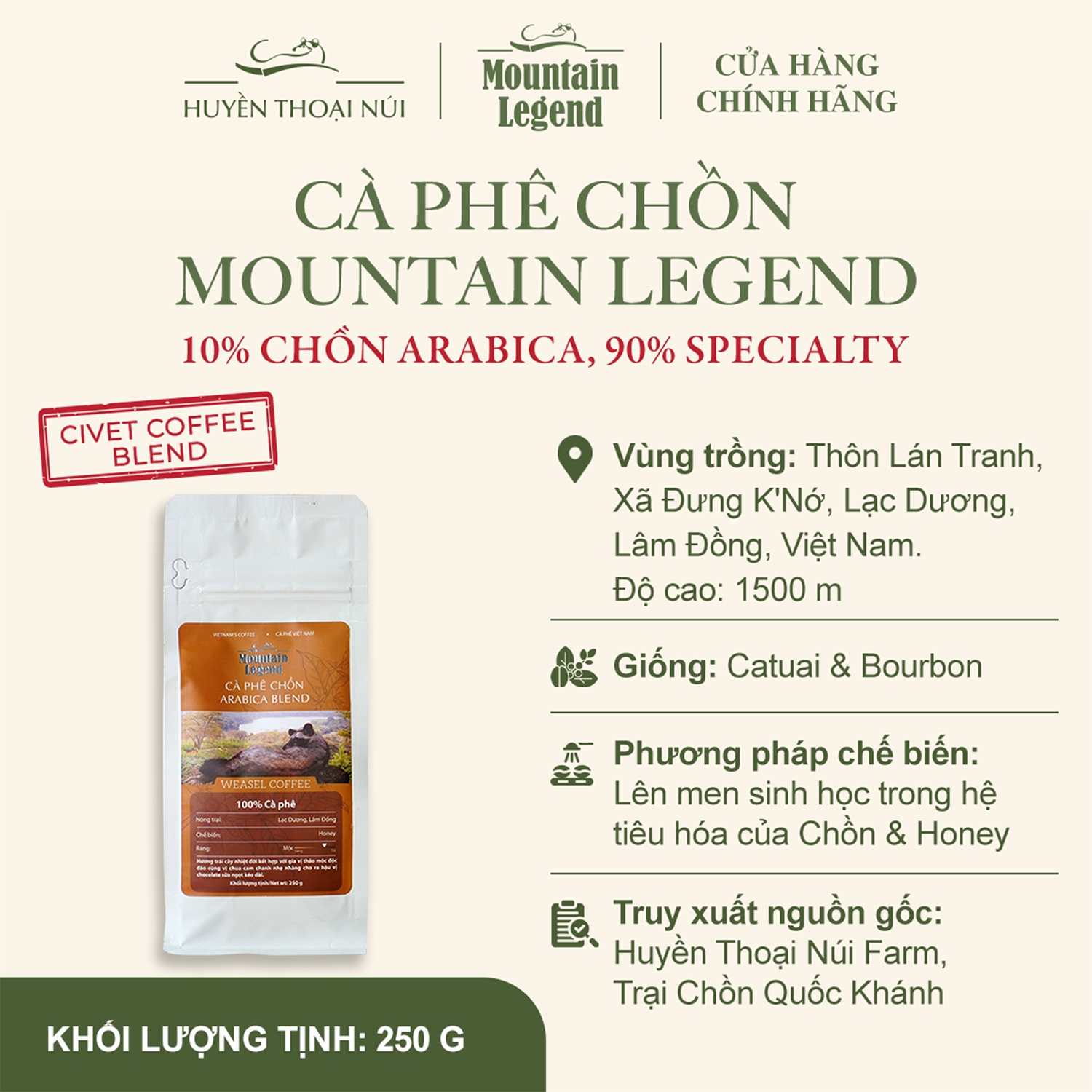 Cà Phê Chồn Uống Có Tốt Không? Những Tác Dụng Gì Với Sức Khỏe 6 Mountain Legend Blend 250G ARA Post 01